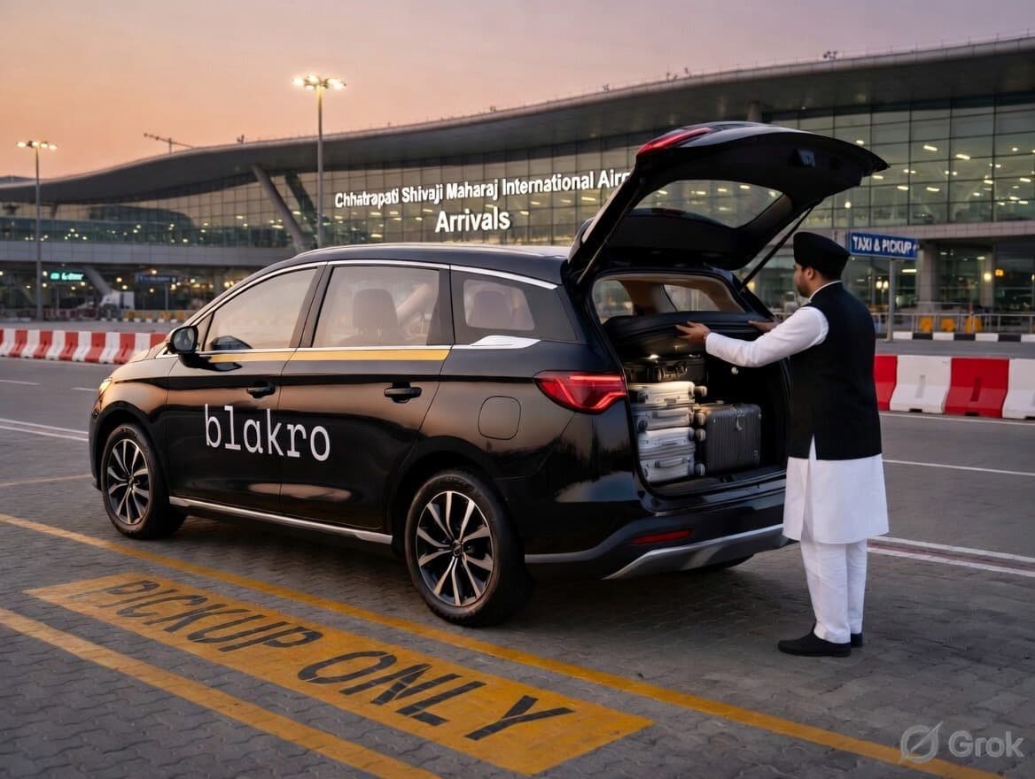 Blakro uniformed chauffeur at airport arrivals with luggage